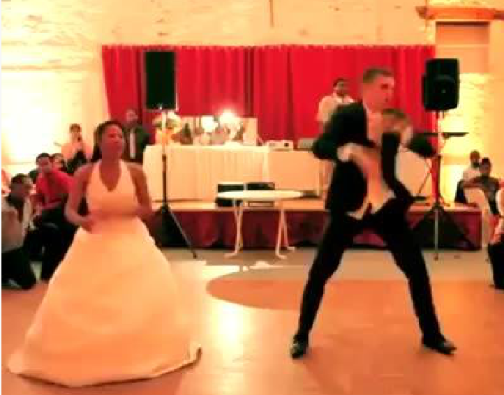 Interracial Couple Dances at Wedding