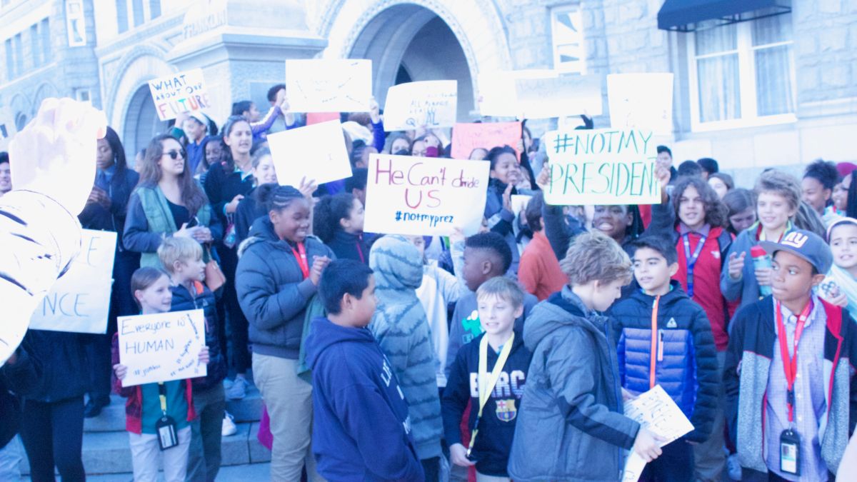 EZ Street at the DCPS Donald Trump Protest