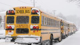 School's Out Early! Buses in Snow