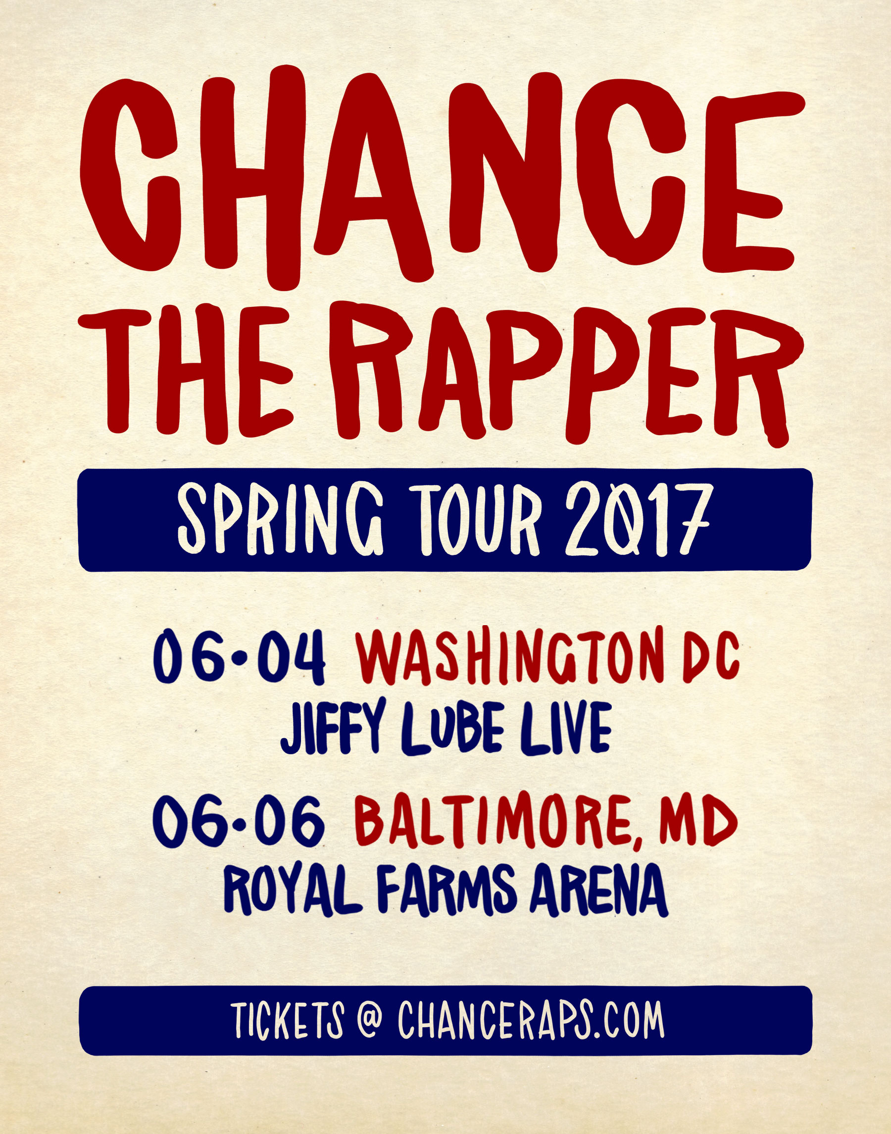 Chance The Rapper Spring Tour Graphic