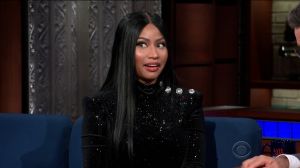 Nicki Minaj during an appearance on CBS' 'The Late Show with Stephen Colbert.'