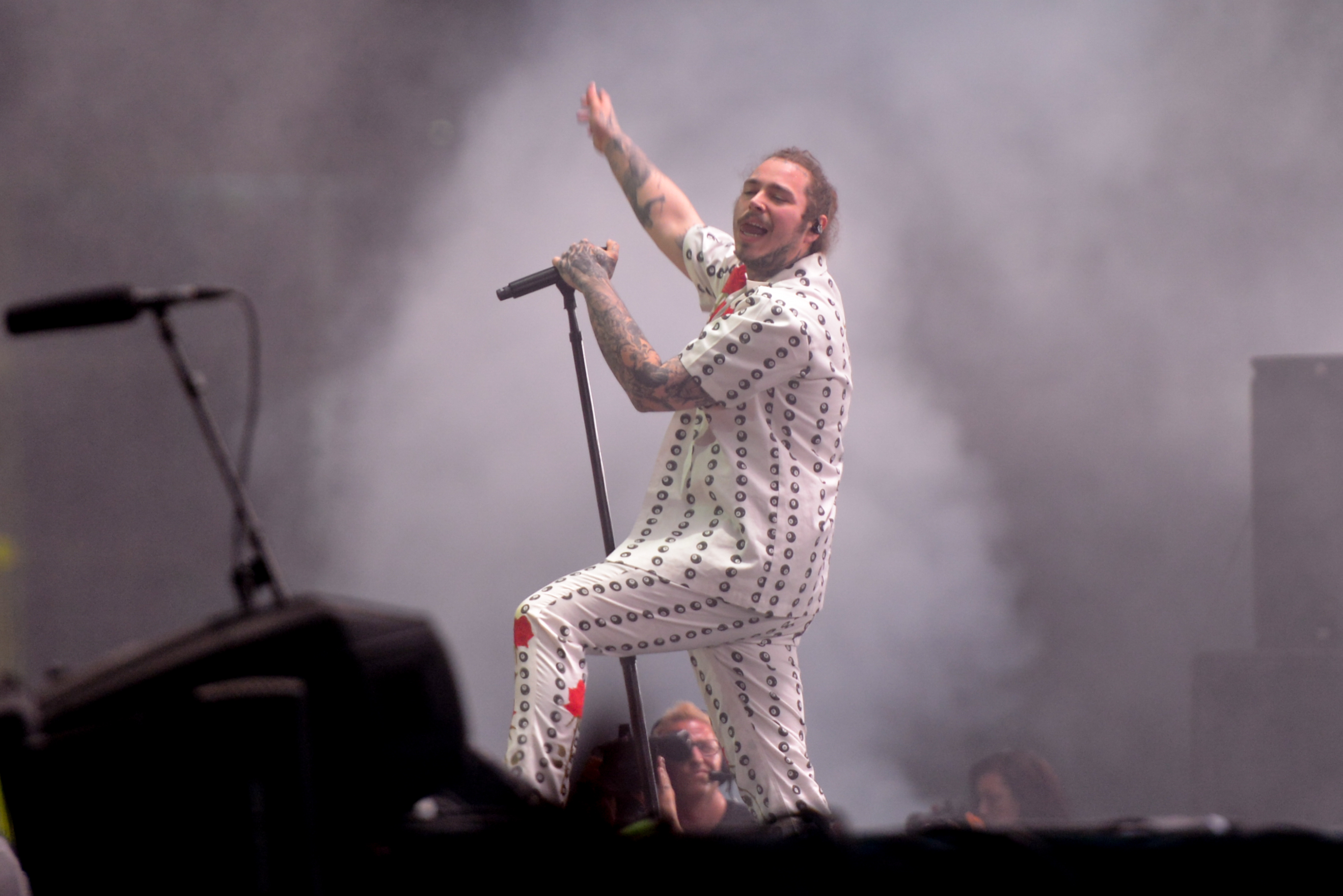 Post Malone Performing Live At The 2018 Coachella Music Festival.