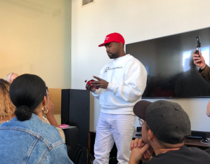 Kanye West in MAGA hat at The Fader