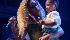 Rico Nasty (Maria-Cecilia Simone Kelly ) on stage with her son Tuesday evening at the Fillmore Silver Spring.