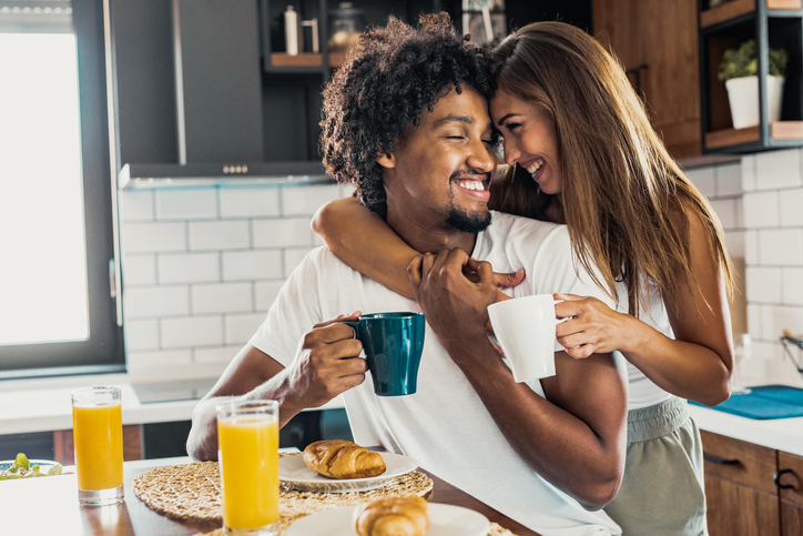 Eating breakfast together