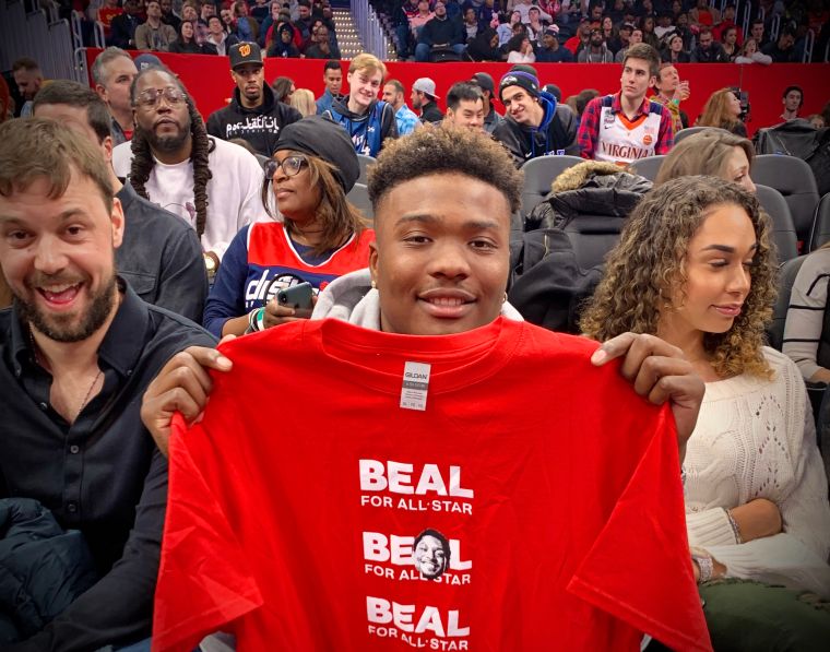 Dwayne Haskins showing support for All-Star Bradley Beal