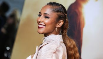 Amanda Seales arrives at the Los Angeles Premiere Of Focus Features&apos; &apos;Harriet&apos; held at The Orpheum Theatre on October 29, 2019 in Los Angeles, California, United States.