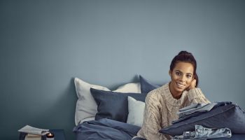 Blooming In Blue: Rochelle Humes Unveiled As The Face Of Dulux’s Colour Of The Year &apos;Denim Drift&apos;