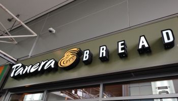 Panera Bread logo in Queens borough...