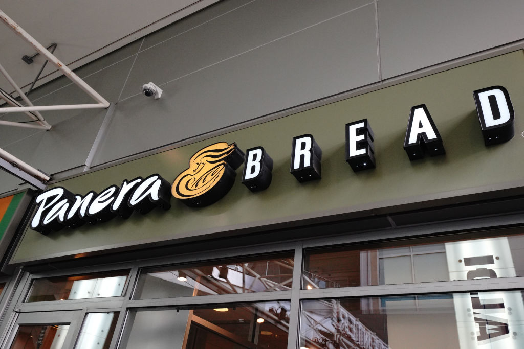 Panera Bread logo in Queens borough...