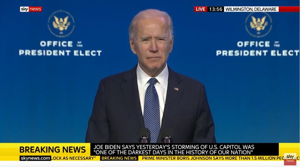 Joe Biden Gives Live Televised Press Conference In The Wake Of The Storming Of The Capitol Building