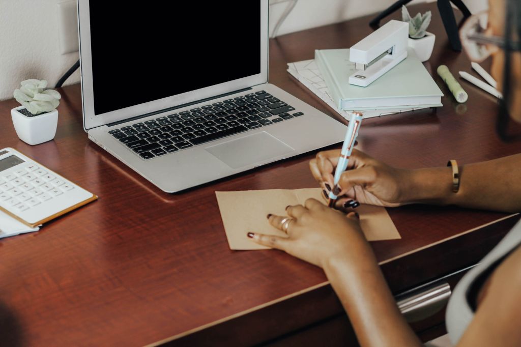 Woman in home office