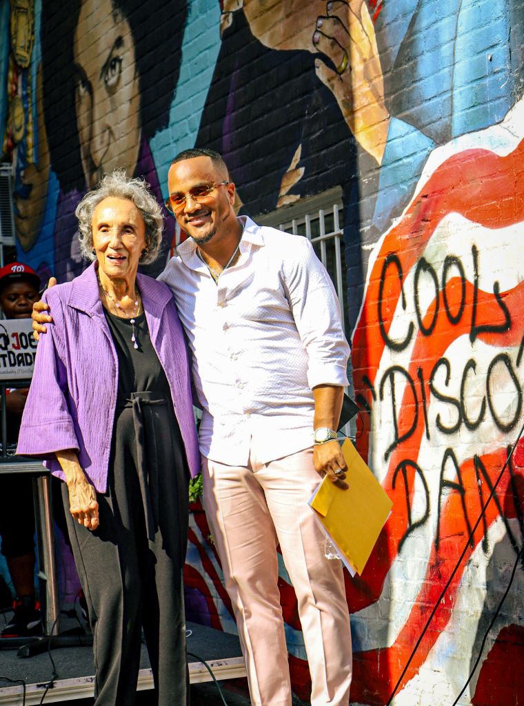 DJ Quicksilva with Ben’s Chili Bowl's Founder Virginia Ali