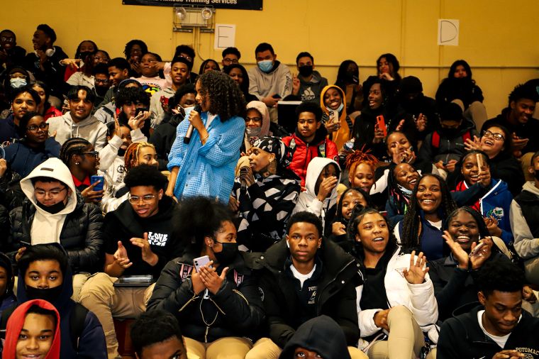 Little Bacon Bear & NLE Choppa at Potomac High School In Maryland
