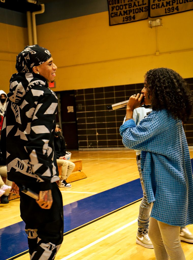 Little Bacon Bear & NLE Choppa at Potomac High School In Maryland