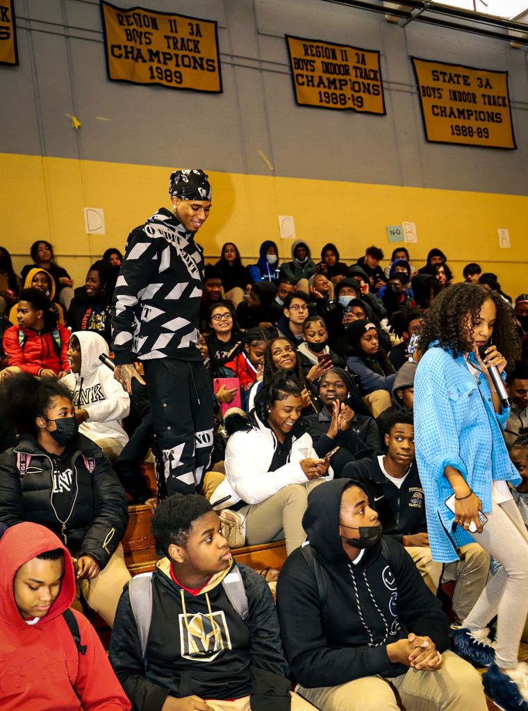 Little Bacon Bear & NLE Choppa at Potomac High School In Maryland