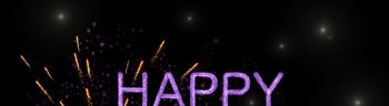 Glitter HAPPY NEW YEAR Sign with Fireworks