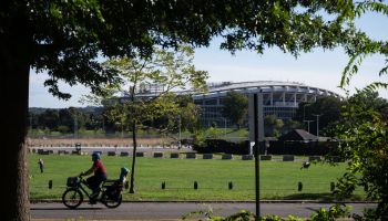 WASHINGTON, DC - SEPTEMBER 27: RFK Stadium looms in the distanc