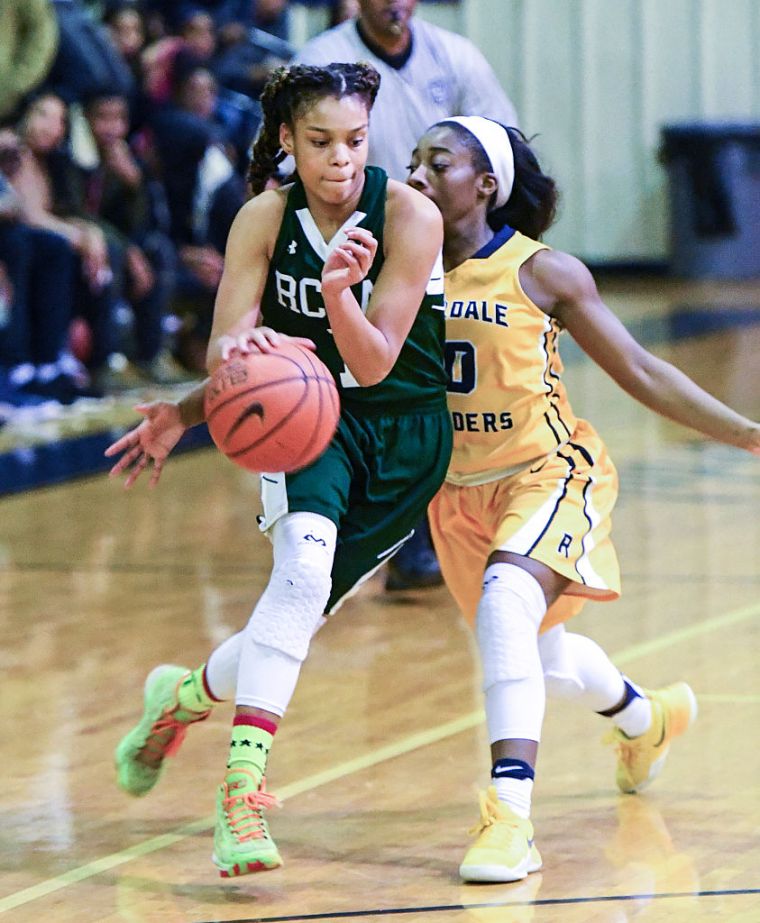 Girls' high school basketball matchup between No. 4 Riverdale Baptist and No. 6 Rock Creek Christian