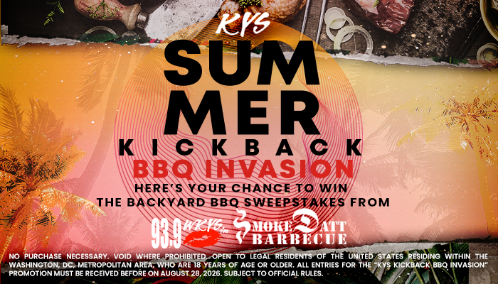 Summer kickback BBQ invasion promotion with text "KYS SUMMER KICKBACK BBQ INVASION" and "HERE'S YOUR CHANCE TO WIN THE BACKYARD BBQ SWEEPSTAKES FROM SMOKE MATT BARBECUE